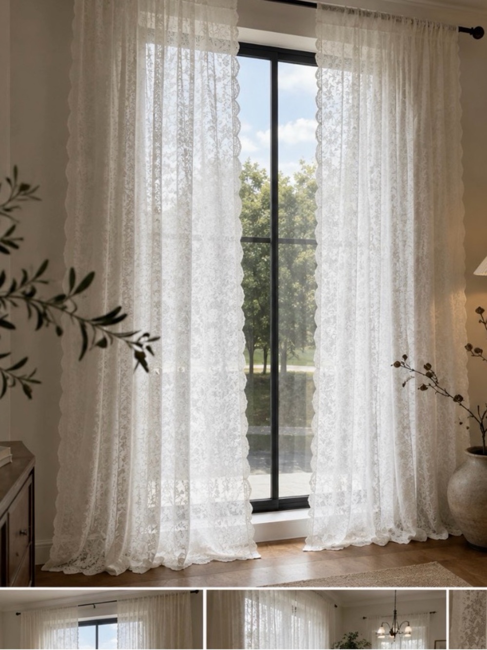 Lace Curtains 10-Piece Set – Cream Vintage JCPenney Made in USA